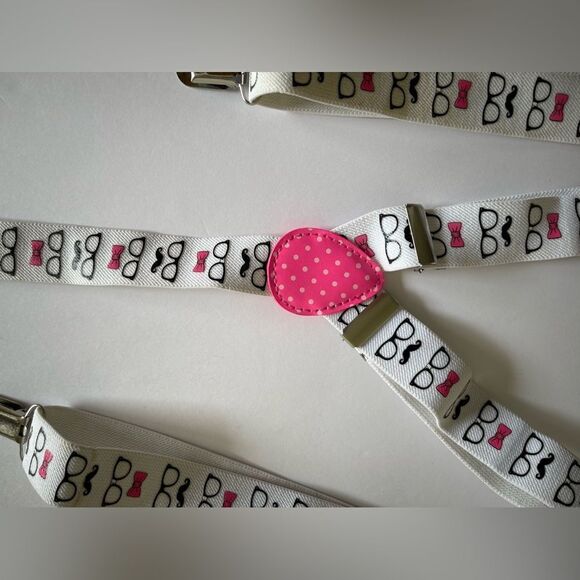 FUN SUSPENDERS.  Mustache/Glasses/Bow ties suspenders. - Picture 2 of 2